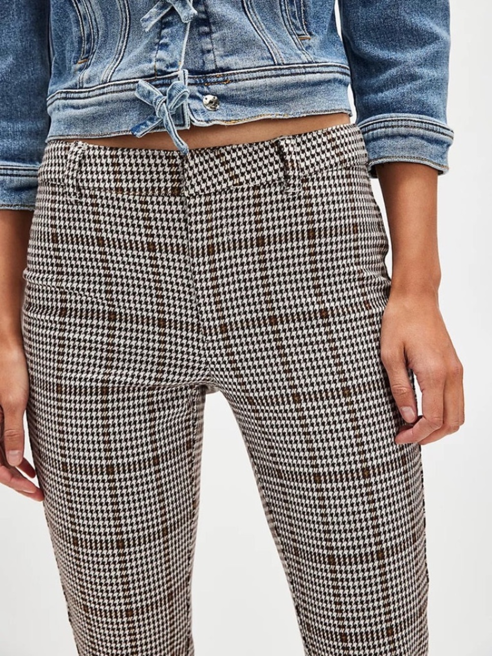 Free People Molly Slim Plaid Pants / Trousers, Size 10